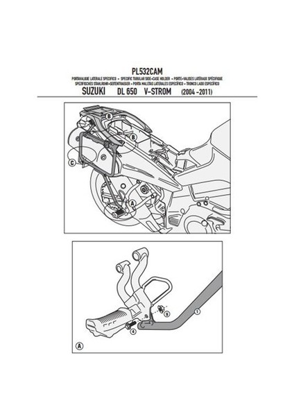 Gıvı Pl532cam Suzukı Dl 650 V-Strom (04-11) Yan Çanta Tasıyıcı modelleri