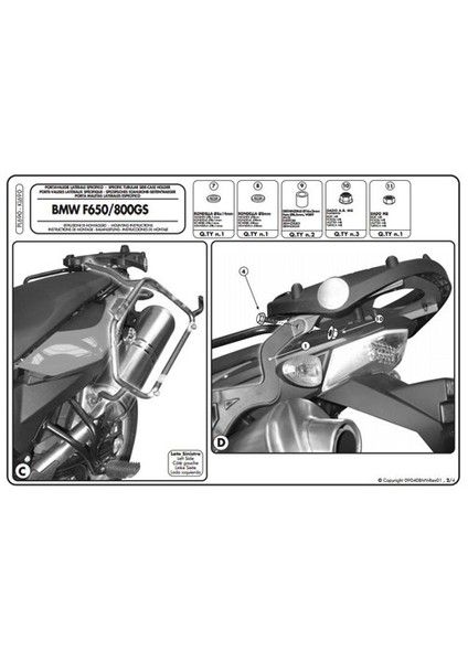 Gıvı Pl690 Bmw F 650Gs - F 800Gs (08-11) Yan Çanta Tasıyıcı