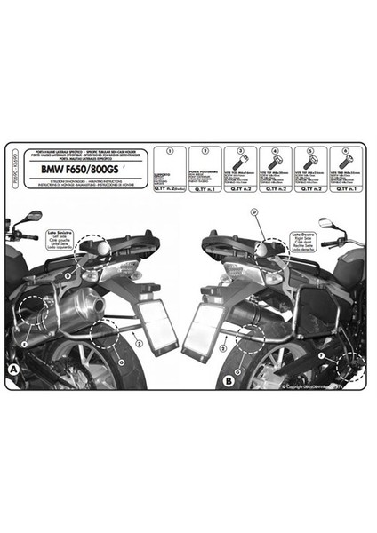 Gıvı Pl690 Bmw F 650Gs - F 800Gs (08-11) Yan Çanta Tasıyıcı