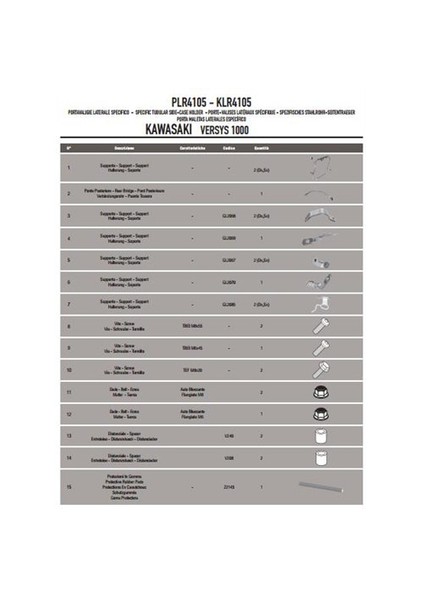 Gıvı Plr4105 Kawasakı Versys 1000 (12-14) Yan Çanta Tasıyıcı