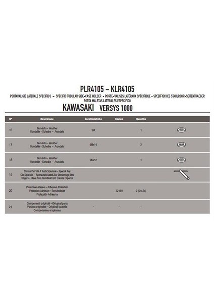 Gıvı Plr4105 Kawasakı Versys 1000 (12-14) Yan Çanta Tasıyıcı
