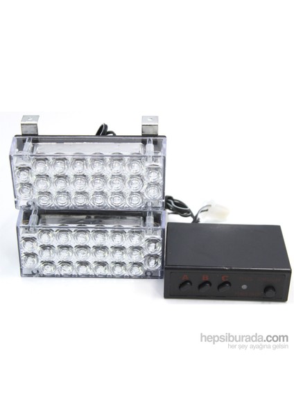 Flaşlı İkaz Lambası 44 Led (Kırmızı-Mavi) Lapa17