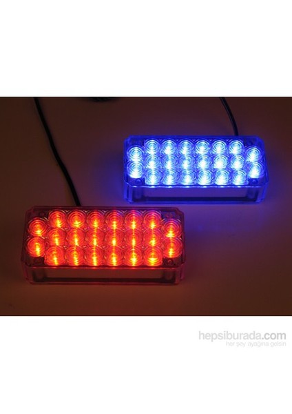 Flaşlı İkaz Lambası 44 Led (Kırmızı-Mavi) Lapa17