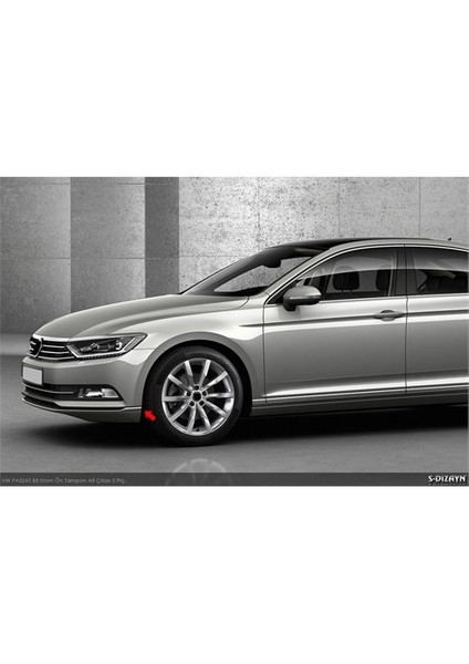 S-Dizayn Vw Passat B8 Krom Ön Tampon Alt Çıtası Highline