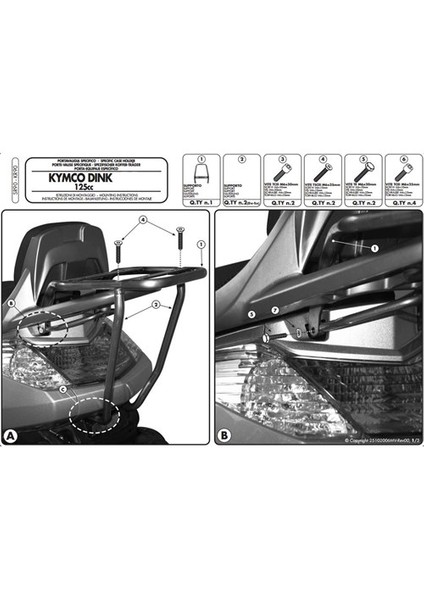 Gıvı Sr90 Kymco Dınk 50-125-200I (06-15) Arka Çanta Tasıyıcı fiyatları