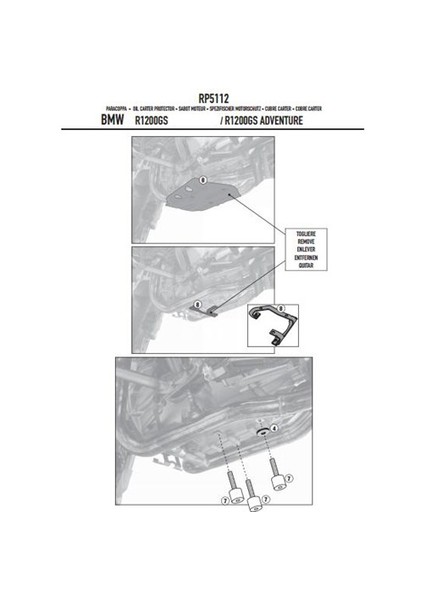 Gıvı Rp5112 Bmw R1200gs - R1200gs Adventure (13-15) - R1200r (15) Karter Koruma modelleri