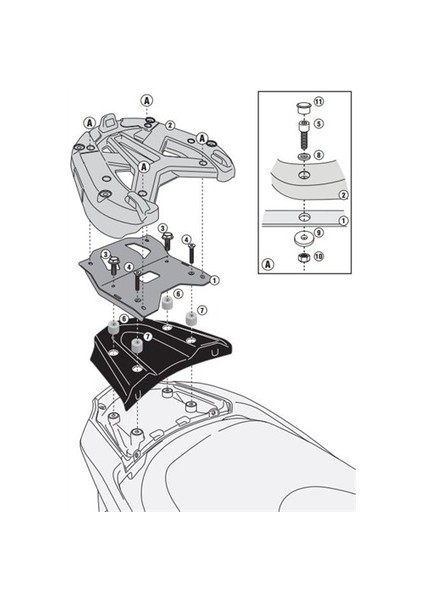 Gıvı Sr4111 Kawasakı J300 (14-15) Arka Çanta Tasıyıcı