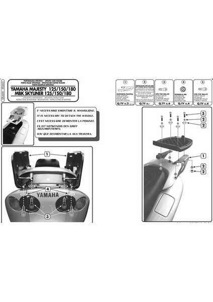 Gıvı Sr46m Yamaha Majesty 125-150-180 (01-11) Arka Çanta Tasıyıcı