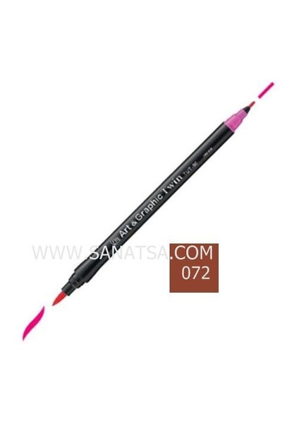 Art & Graphic Twin Marker Çift Uçlu Çizim Kalemi 72 Brown