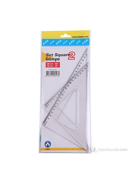 Gönye seti 26 cm X 45 derece- 26 cm X 60 derece