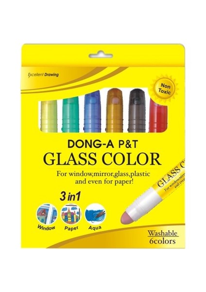 Cam - Aqua - Kağıt Boyama Kalemi 6'lı Set