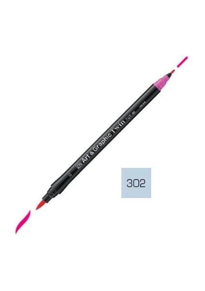 Art & Graphic Twin Marker Çift Uçlu Çizim Kalemi 302 Haze Blue