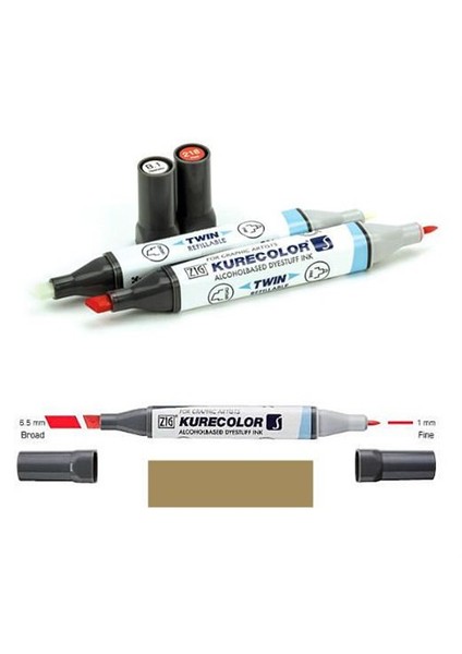 Kurecolor Twin S Grafik Ve Mimari Proje Çizim Kalemi Dark Oatmeal