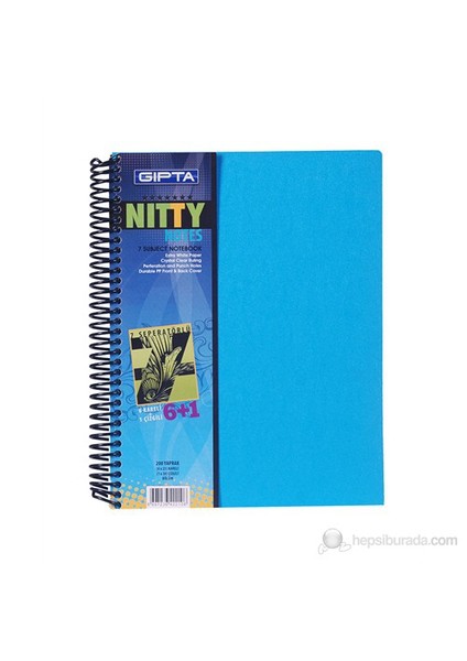 Nitty Spiralli PP Kapak A4 200 Yaprak 7 Seperatörlü Defter