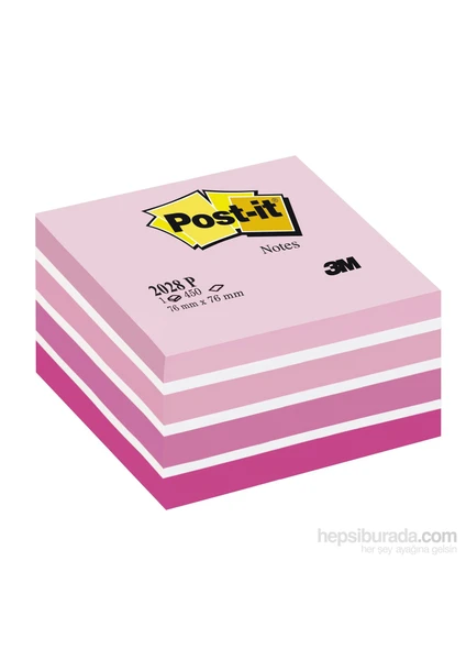 3M Post-it® Küp Not, Pembe Tonlari, 450 yaprak, 76x76mm