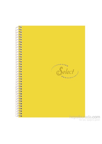 60107 Select Sarı Plastik Kapak Spiralli A4 160 Yaprak Çizgili
