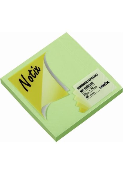 80 Yp. 75x75 Neon Renk Yapışkanlı Not Kağıdı (N-NY-7575)