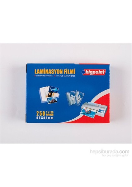 Laminasyon Filmi 65X95 125 Micron 100'Lü