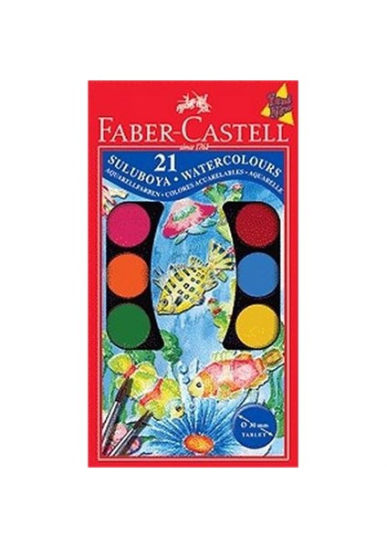 Büyük Hazneli Suluboya 21'Li Çocuklar İçin Parlak Renkler 1 Adet