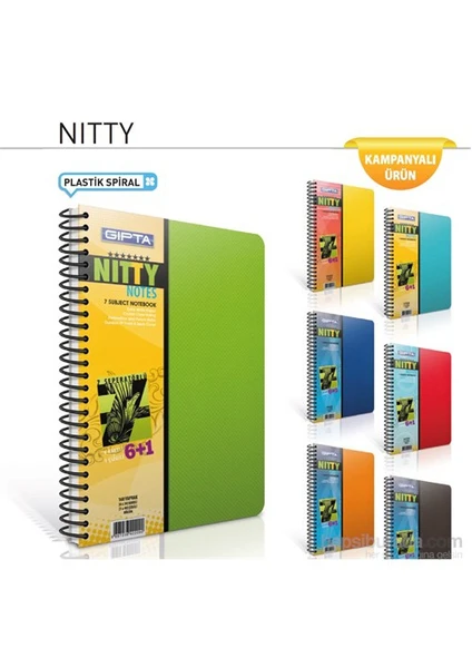 Nitty 6+1 Seperatörlü (A4) 240 Yp. PP Kapak Defter