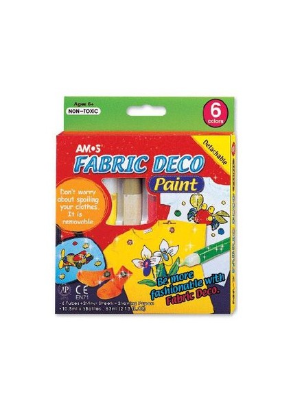 Fabric Deco Paint Sökülebilir Kumaş Boyası 5 Renk FRD10P6 eol