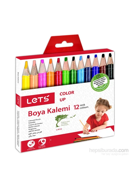 Lets L4112 12 Renk Yarımboy Boya Kalemi