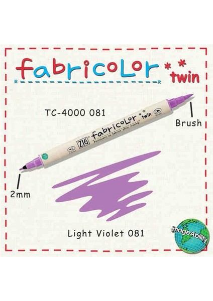 Fabricolor Twin Brush Pen Çift Uçlu Kumaş Boyama Kalemi Ligh Violet