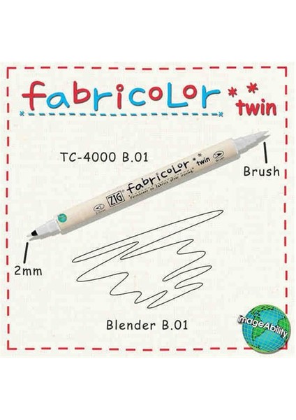 Fabricolor Twin Brush Pen Çift Uçlu Kumaş Boyama Kalemi Blender
