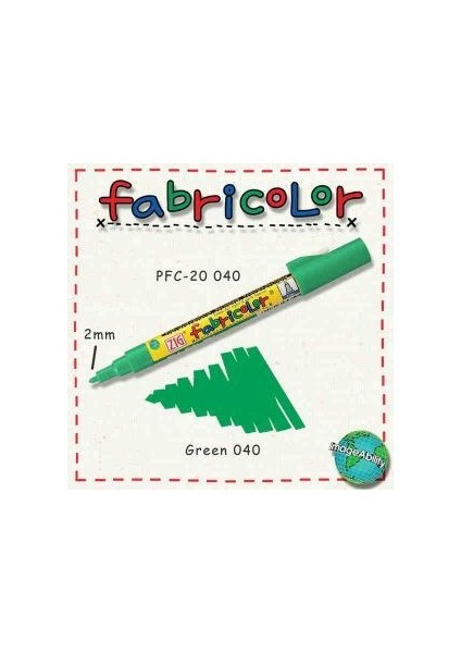 Fabricolor Kumaş Boyama Kalemi 2mm İnce Uçlu Yeşil Renkli Sanatsal Malzeme