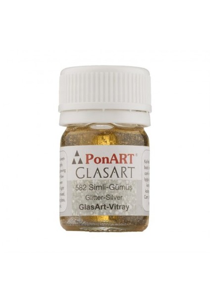 Glass Art 20 Ml Simli Gümüş Cam Boyası - 582