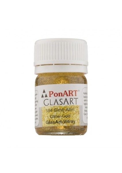 Glass Art 20 Ml Simli Altın Cam Boyası - 584