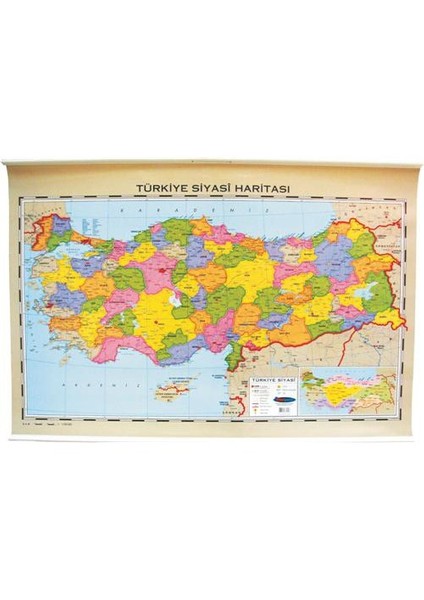 70x100 Türkiye Fiziki-Siyasi Haritası (Çift Taraflı Çıtalı) INT-820