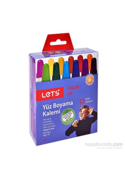 Lets Yüz Boyama Kalemi 12 Renk Çevirmeli L6812