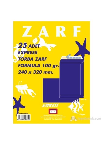 M000189 Torba Zarf 240X320 100gr Formula 25'li