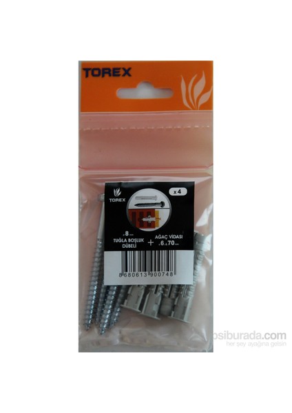 Tuğla Boşluk Dübeli 8 Mm + 6X70 Trifon 4'Er  Adet