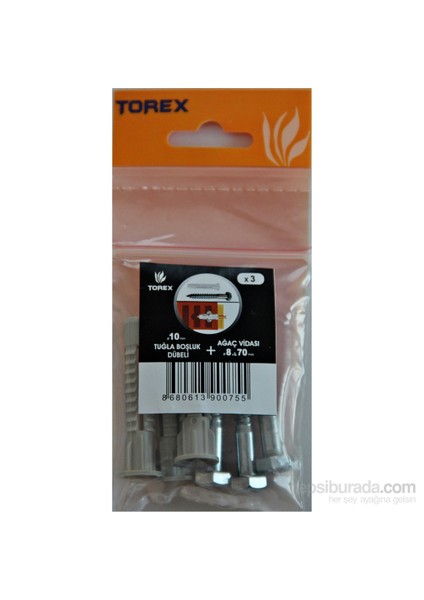 Tuğla Boşluk Dübeli 10 Mm+ 8X70 Trifon 3'Er  Adet