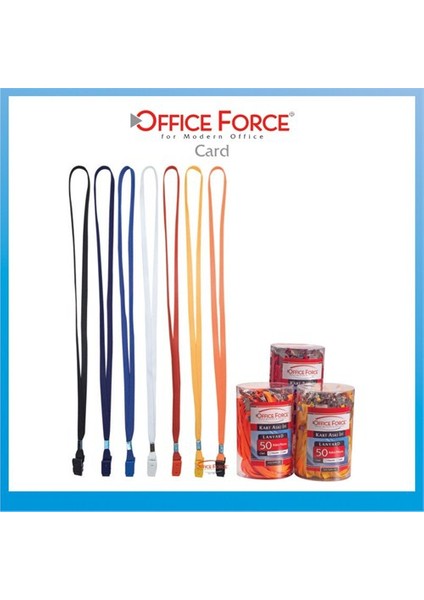 Office Force Plastikl Klipsli Beyaz Boyun Askı İpi 50'li