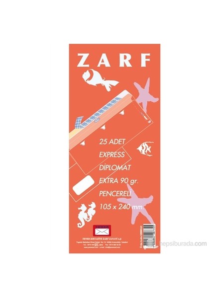 Diplomat Zarf 169 105x240 Mm 90gr Extra Express Pen. 25 lik