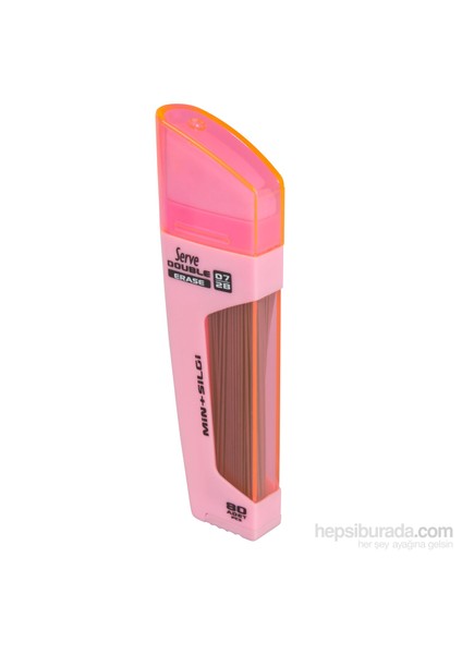 Double Erase Kalem Uçları ve Silgi Seti 80 Adet Şeker Pembesi Renkli Tasarım 0.7 Mm