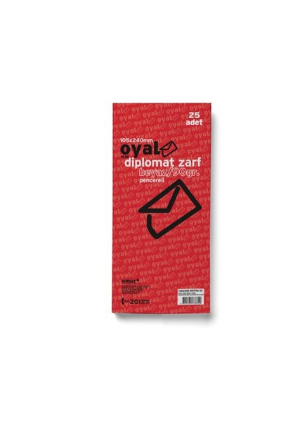 Oyal Zarf Diplomat 10.5X24 90Gr Beyaz Pencereli 25'li