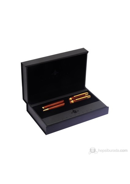 Safran Bakır Gold Dolma Kalem + Tükenmez 267