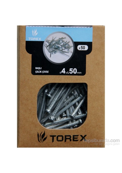 Çelik Çivi 4X50 Galvaniz, Başlı 50 Adet