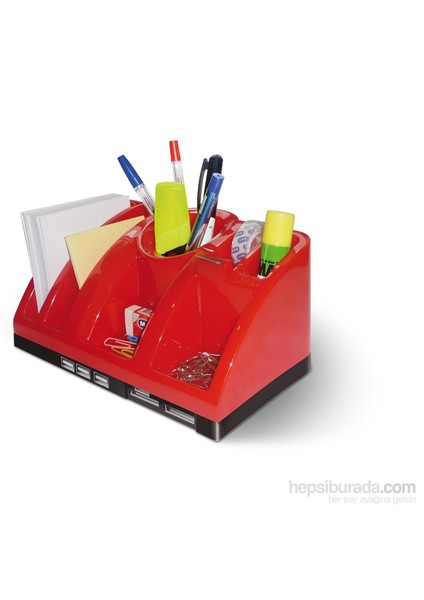 6602 Desk Organızer - Usb Hub - C.Reader-Siyah