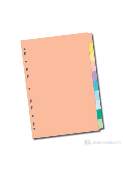 Pastel Seri Karton Ayraç 10 Renk eol