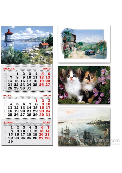 Keskin 3 Aylık Spriralli Denizci Takvim Kediler fiyatları