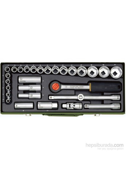 23000 1/2" Cırcır Kollu 29 Parçalı Lokma Takımı