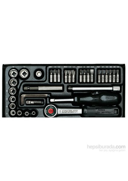 23070 1/4" Cırcır Kolu 39 Parçalı Lokma ve Bits Takımı