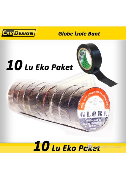 CRD Globe 19 mm İzole Bant SİYAH 10 lu Eko Paket (Orijinal )