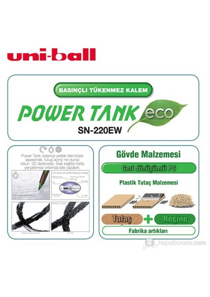 Uni Power Tank Eco Tükenmez Kalem (SN-220EW)