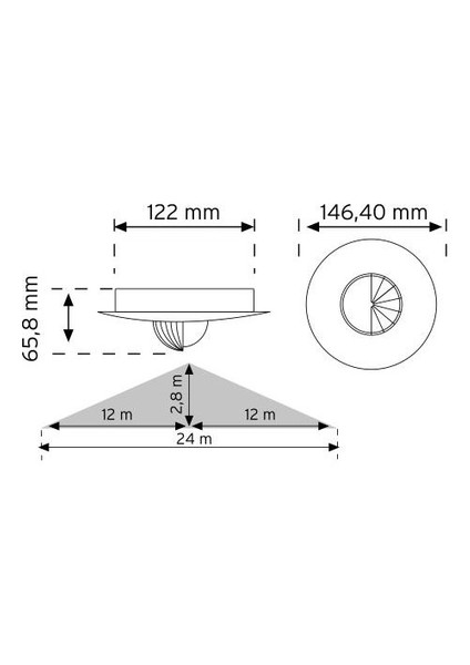 Nade 360 Derece Tavan Tipi Hareket Sensörü S.A. 10465